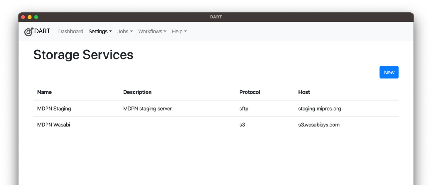 MDPN Staging under Storage Services